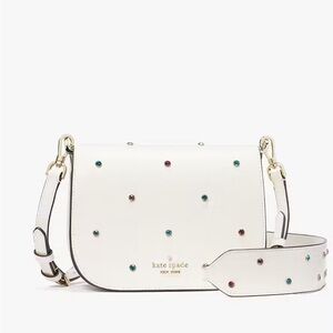 Kate Spade White Multicolor Studded Crossbody Bag